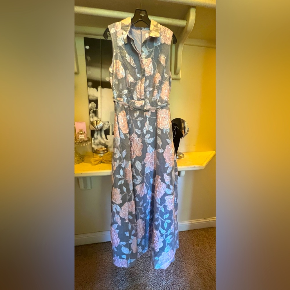 Badgley Mischka Metallic Floral Dress - Picture 3 of 9